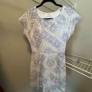 Blue and White Patterned Dress